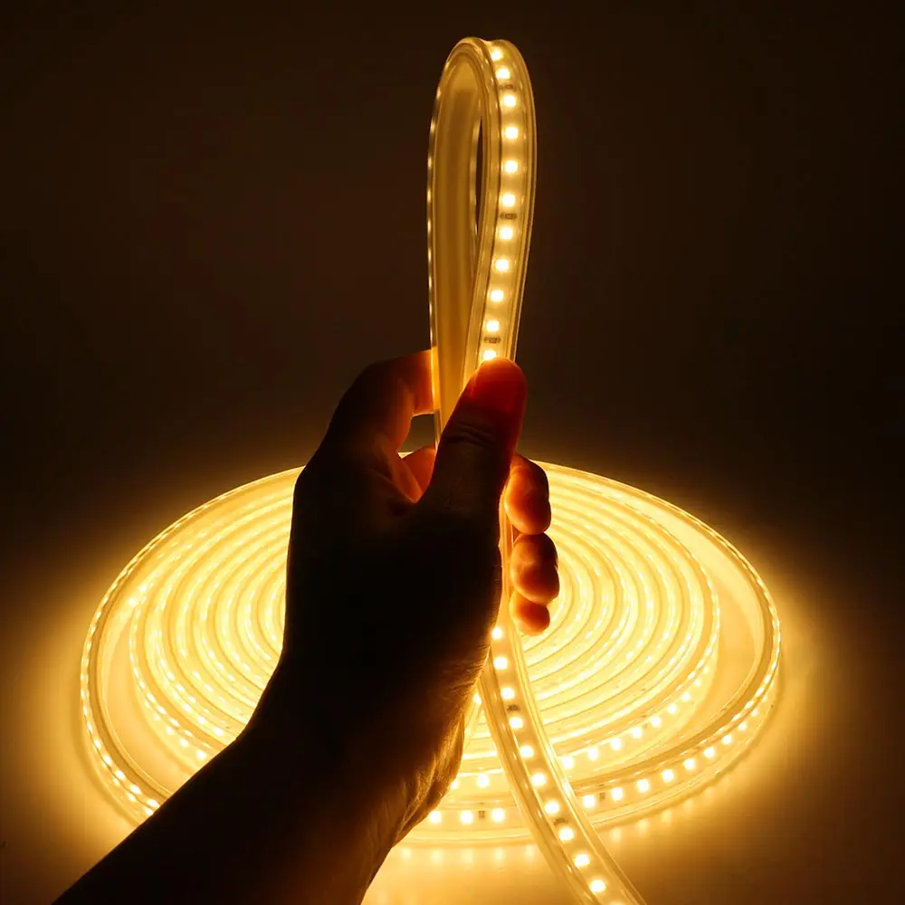 220V LED Under Cabinet Strip Light Ultra Bright 120Leds/M Waterproof Kitchen Backlight Rope Lamp Outdoor Indoor Home Decor EU