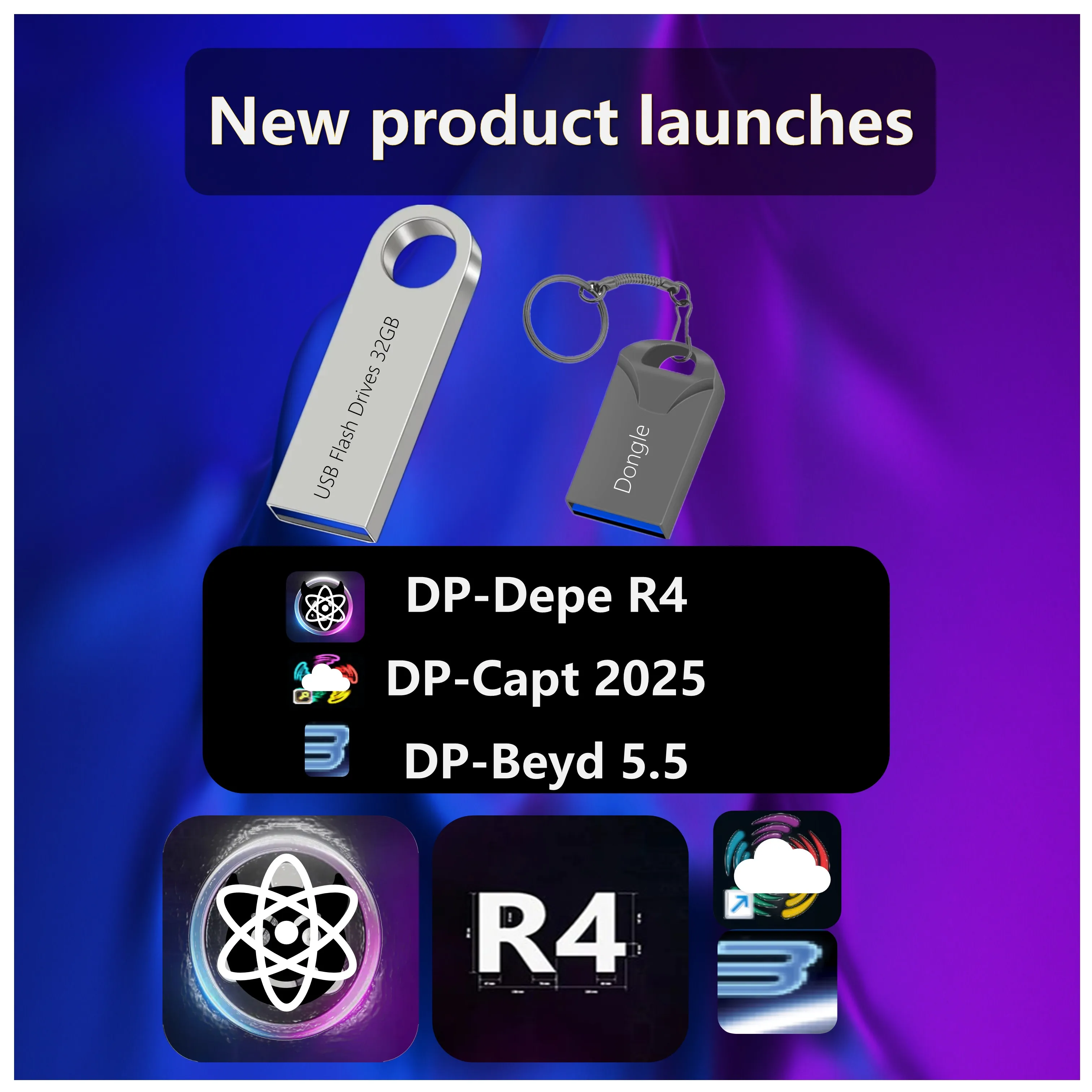 DP-Depe R4 D4 DP-Capt 2025 Пользовательские флэш-накопители USB 32 ГБ и ключ Профессиональные инструменты, предназначенные для дизайнеров сцены