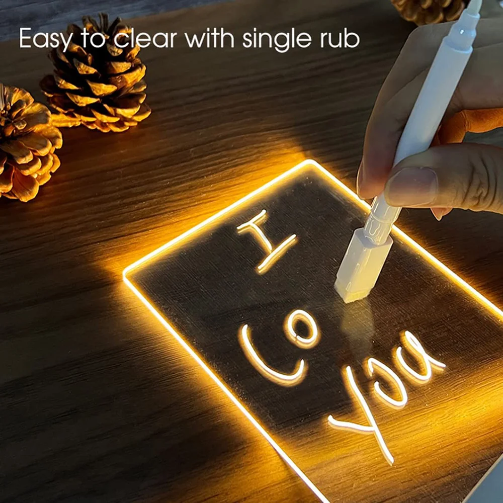 USB Note Board Message Board Nachtlicht mit Stift Farbwechsel Atmosphäre Lampe DIY Tisch lampe lösch bare Acryl Board Licht