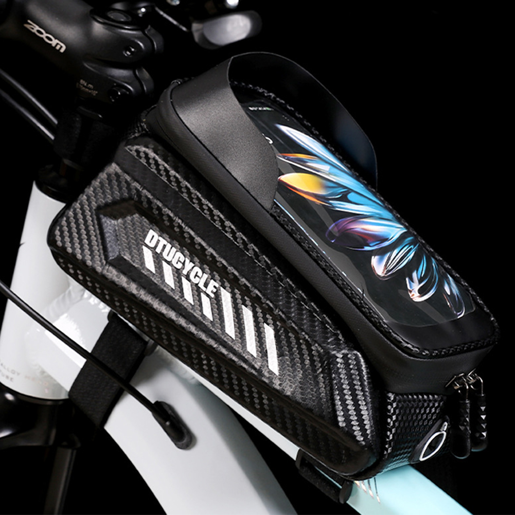 1.5L Fiets Telefoon Voorframe Tas 7.4 Inch Touchscreen Fietsframe Voorbuis Tas Harde Behuizing Fietstas Fietsaccessoires