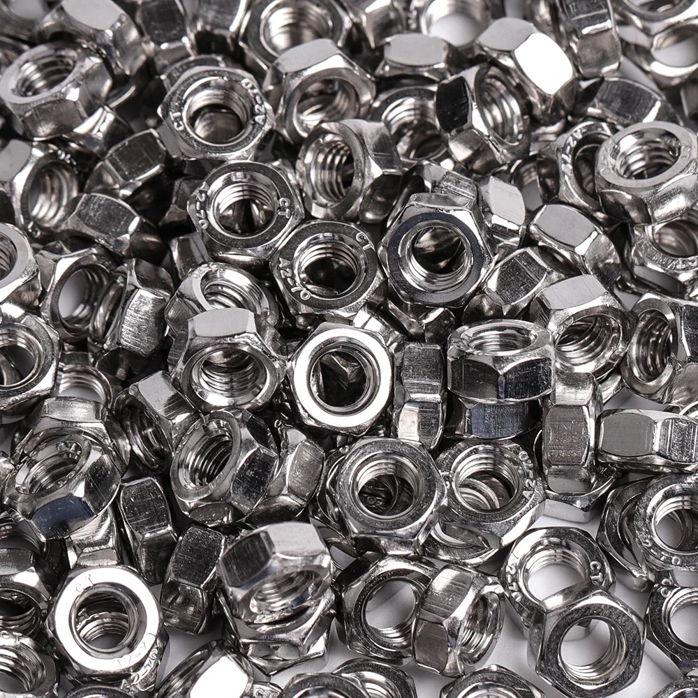 Kit surtido de tuercas hexagonales métricas 180-360 304 piezas de acero inoxidable M1.6 M2 M2.5 M3 M4 M5 M6 M8 M10 M12 juego de tuercas externas surtidas
