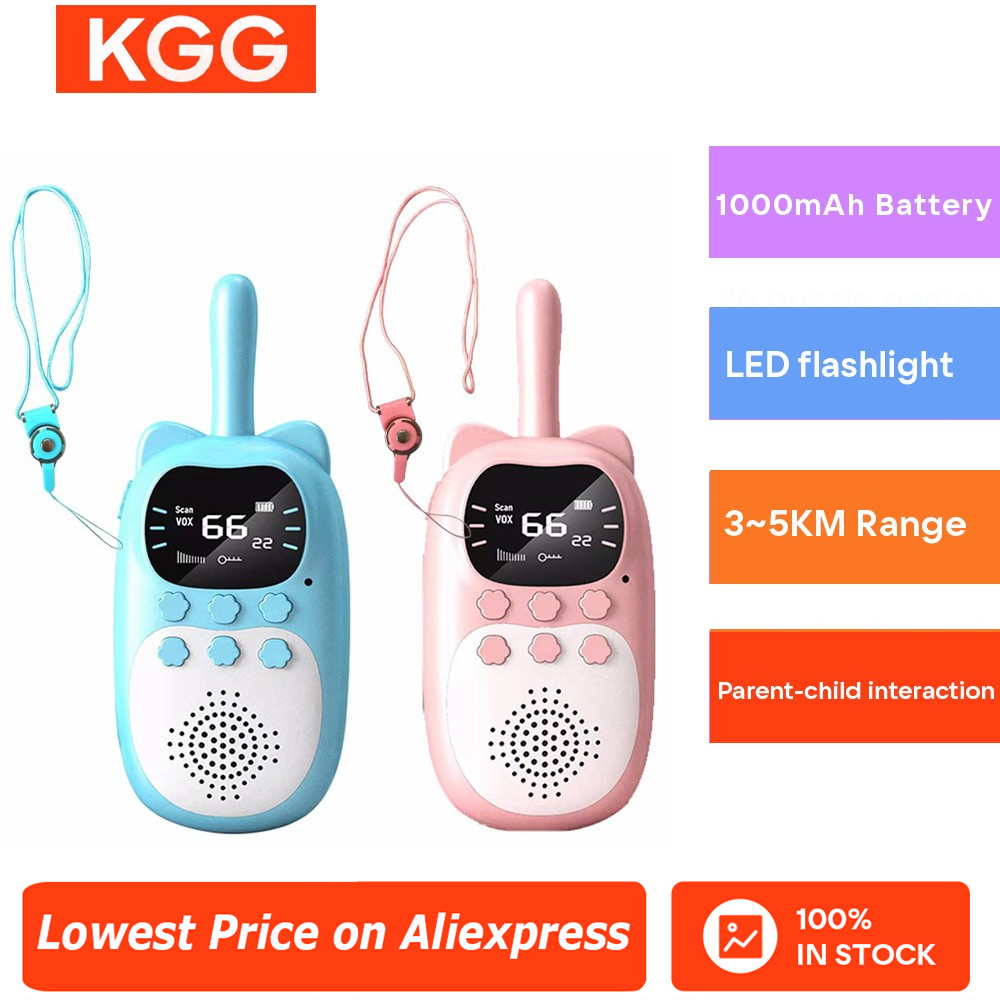 2 szt. Dzieci Mini Walkie Talkie akumulator 1000mAh ręczny 0.5W 3km nadajnik-odbiornik radiowy domofon dziecko zabawki świąteczne prezenty