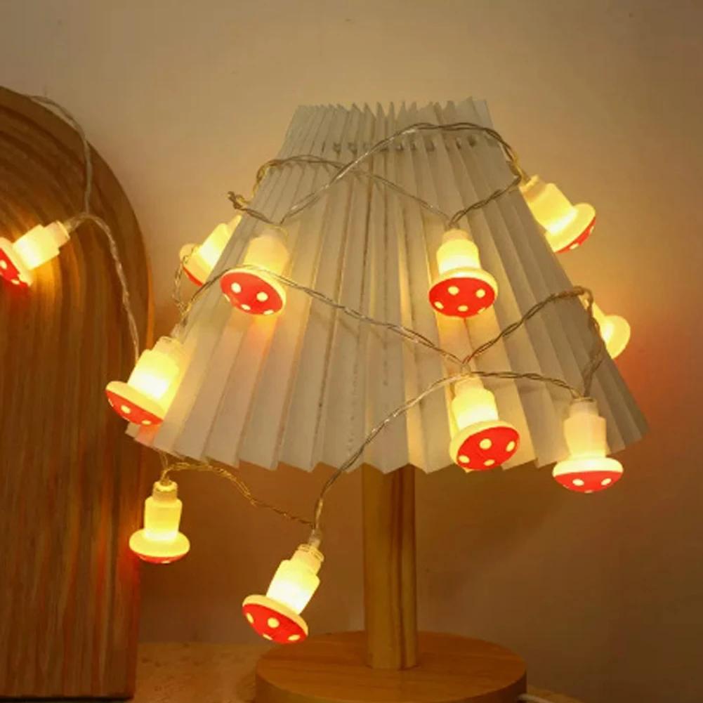 20 Led キノコ LED フェアリーライト USB/バッテリーストリングライトクリスマスパーティーギフト妖精屋内装飾雰囲気ライト