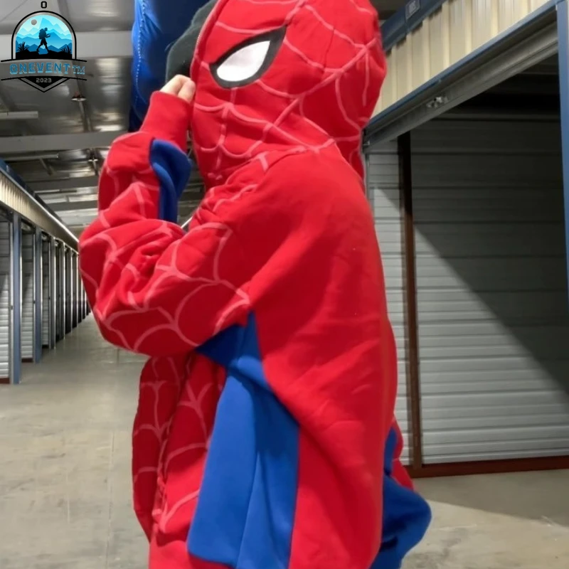 Impressão de espuma y2k roupas aranha web vermelho moletom com capuz zíper quente harajuku punk grunge feminino hip hop moletom com capuz