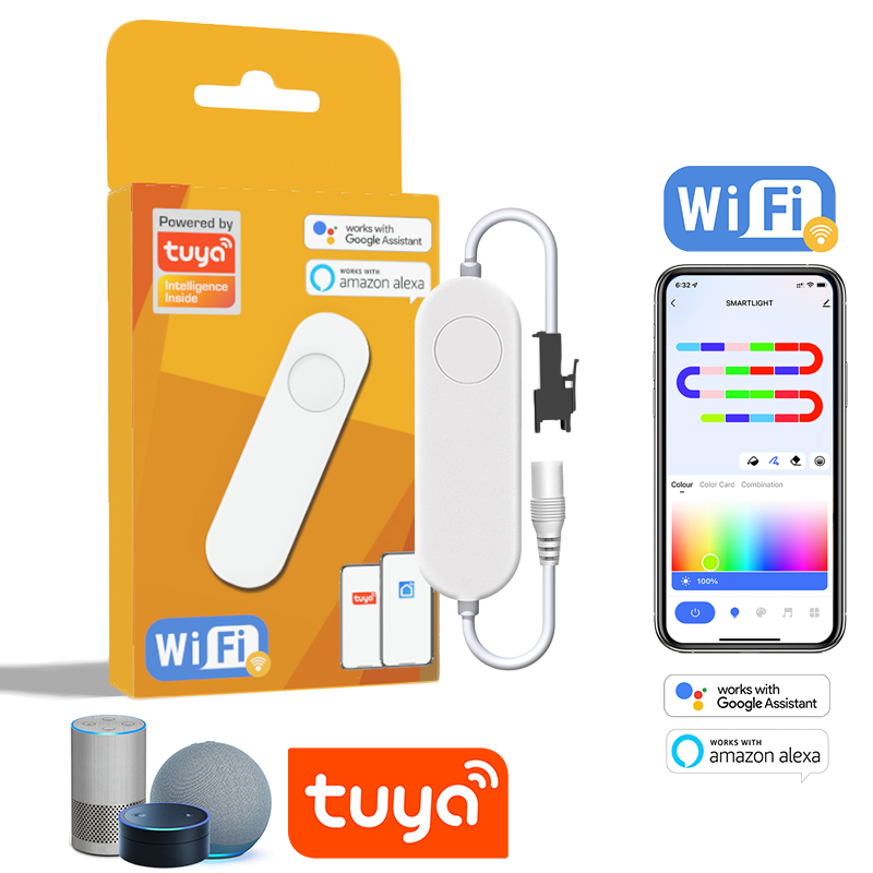 TUYA Adressierbarer Controller WIFI RGBIC Dimmer 12–24 V Smartlife Controller für WS2811 1603 Streifen funktioniert mit Alexa Google Assistant