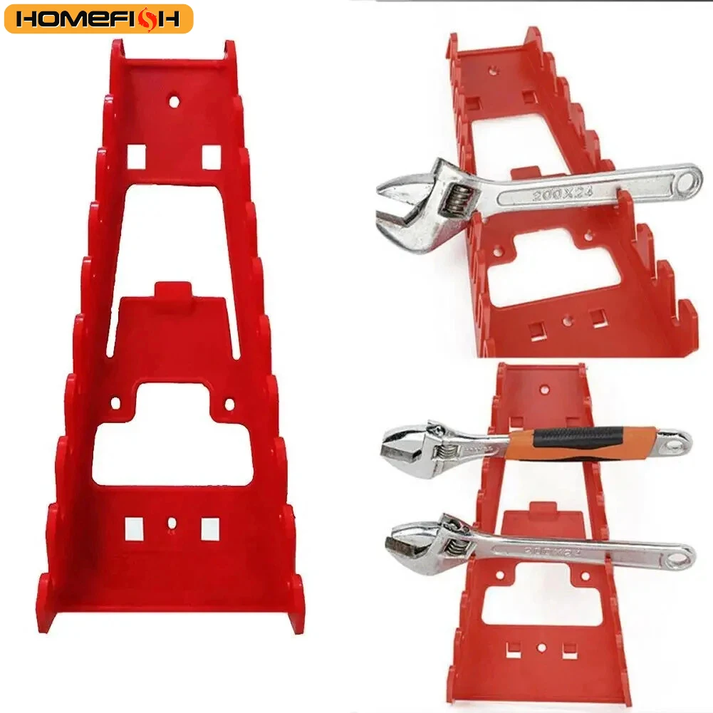 Red Wrench Organizer Black Wrench Holder Plastic Tray Sockets Storage Tools Rack Sorter Standard Spanner Holders