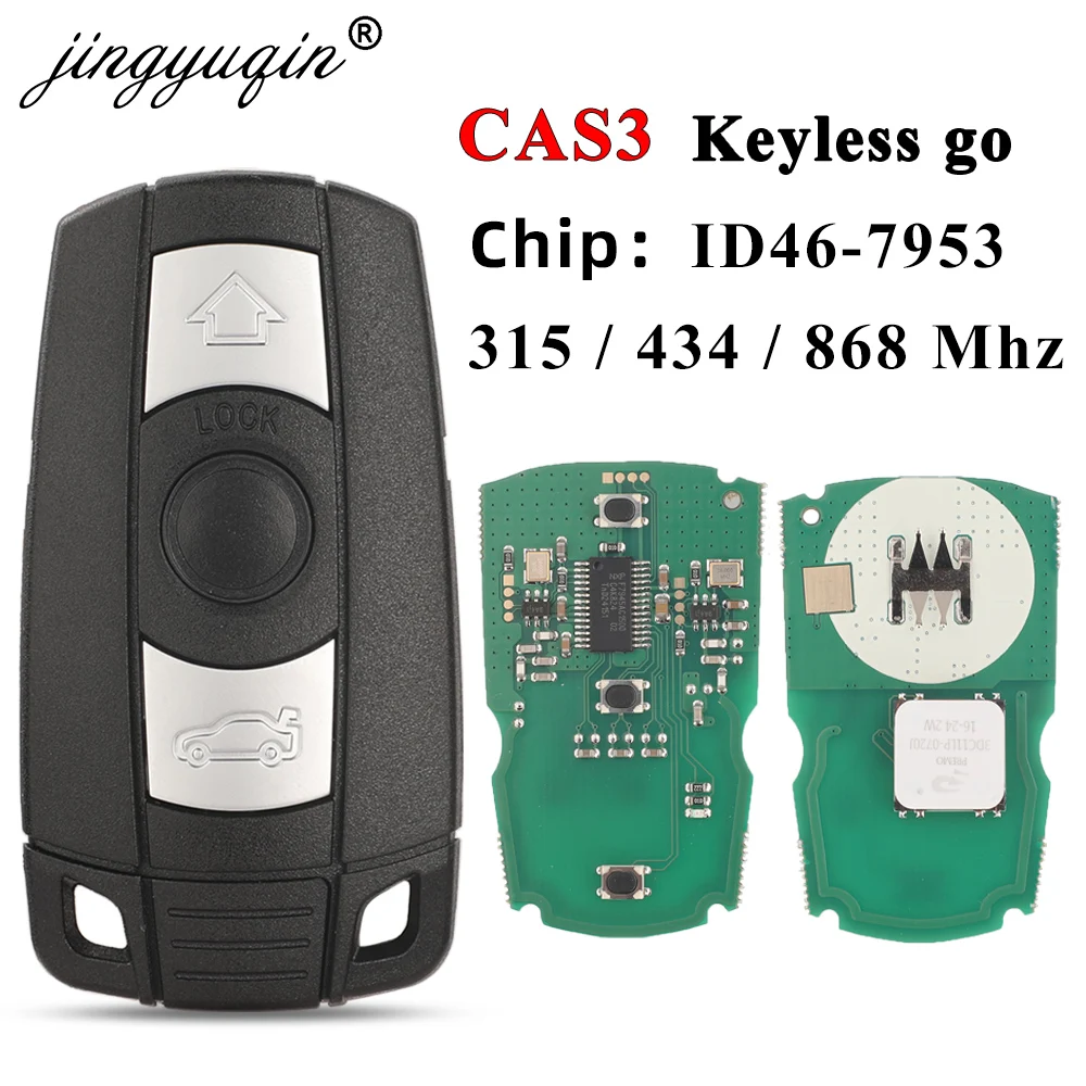 jingyuqin 315/868MHz Keyless-Go Remote Smart Key do BMW serii 3/5 CAS3 X5 X6 Z4 E70 Car ID46 Pcf7953 Comfort Access Hands Free