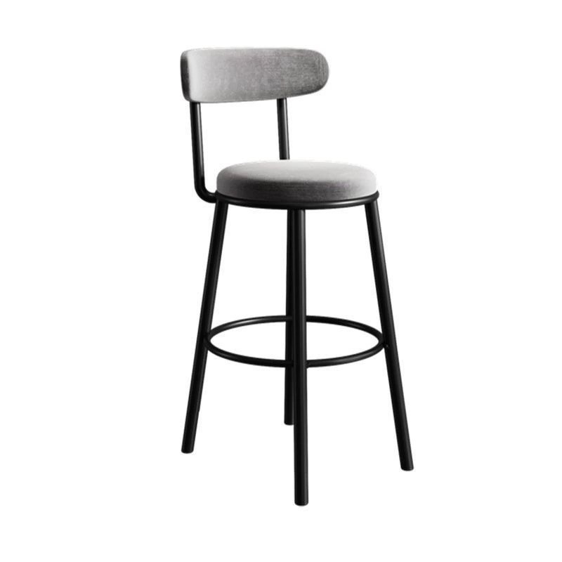 Taburete alto de hierro Simple y moderno para el hogar, silla de Bar con respaldo escandinavo, taburete de Bar negro ligero de lujo, silla alta para el hogar