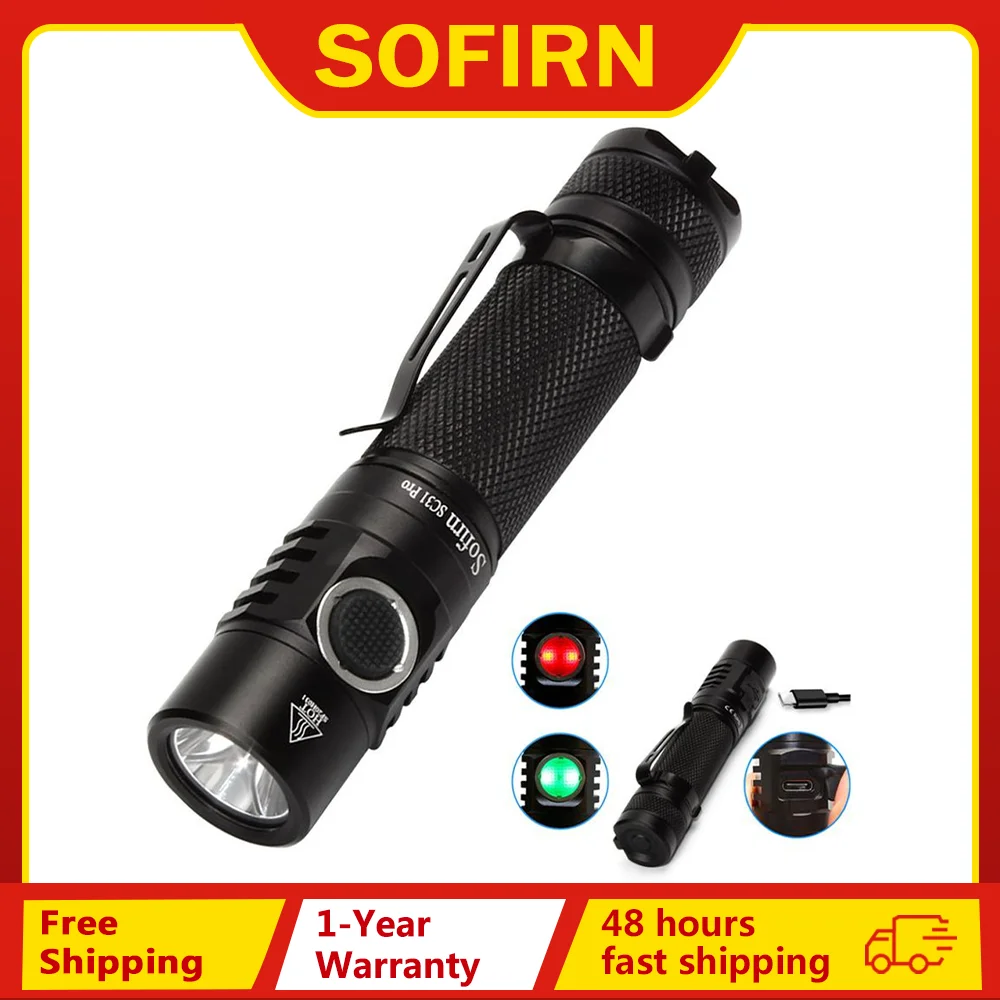 Sofirn SC31 Pro Mạnh Mẽ Sạc LED 18650 Đèn Pin USB C SST40 2000LM Anduril