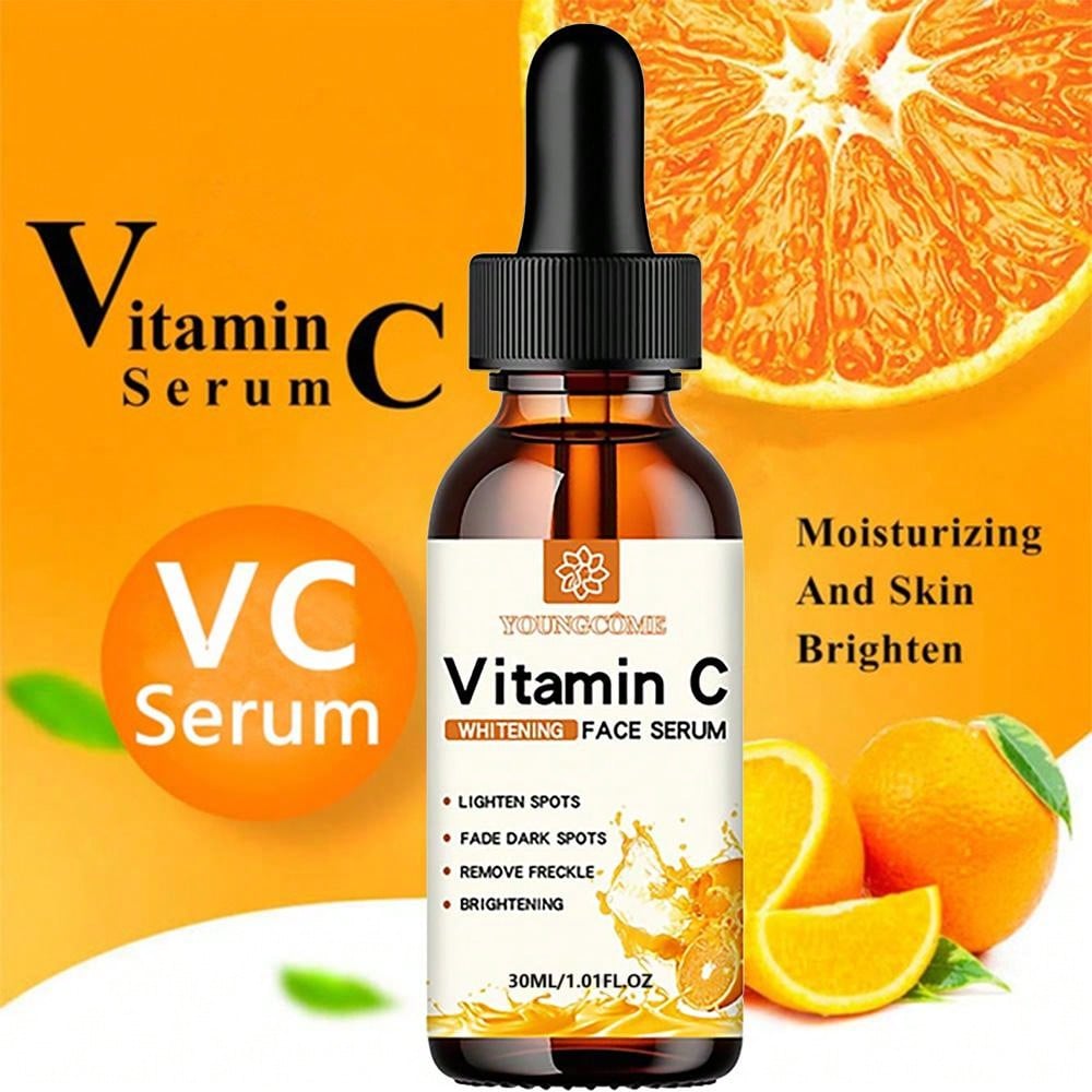 L'essence pour le visage à la vitamine C contient l'acide hyaluronique dissolvant de taches foncées réparation hydratante Essence Anti-âge soins de la peau du visage 30ml