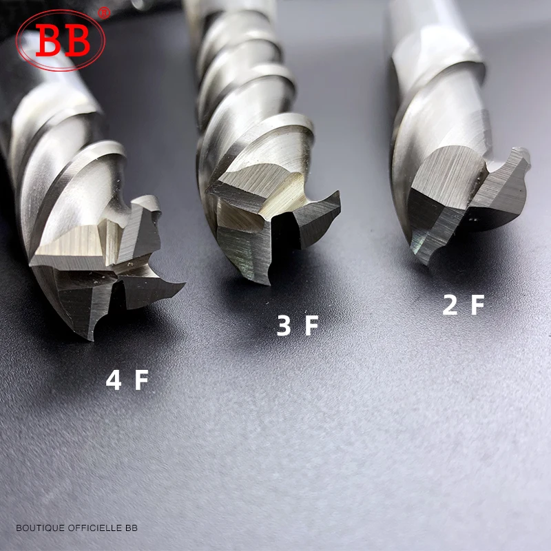BB-Fraises en bout de haute précision HSS coupe-métal Co8 asil alt D1-32mm 2 3 4 cannelures dents en aluminium outil de fraisage clé siège routeur peu