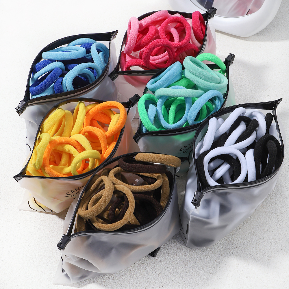 Big Solid Color Rubber Band para Baby Girl, Titular rabo de cavalo, Elastic Gum Headwear, Acessórios de cabelo coreano, Ornamentos bonitos, 30pcs por conjunto