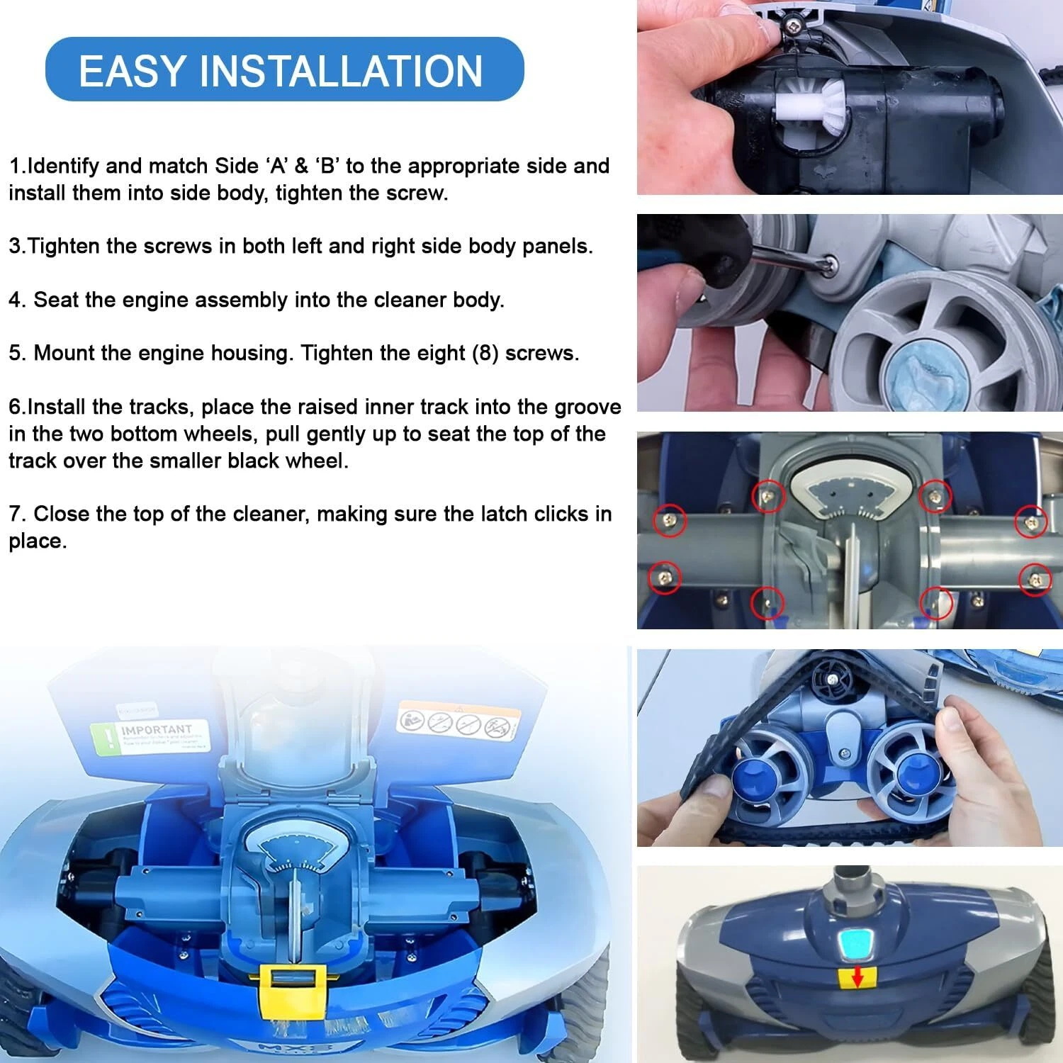 2 pçs r0524700 & r0524800 lado a & b dispositivo de controle para zodíaco baracuda mx8 elite limpador no chão robô automático piscina mais limpo