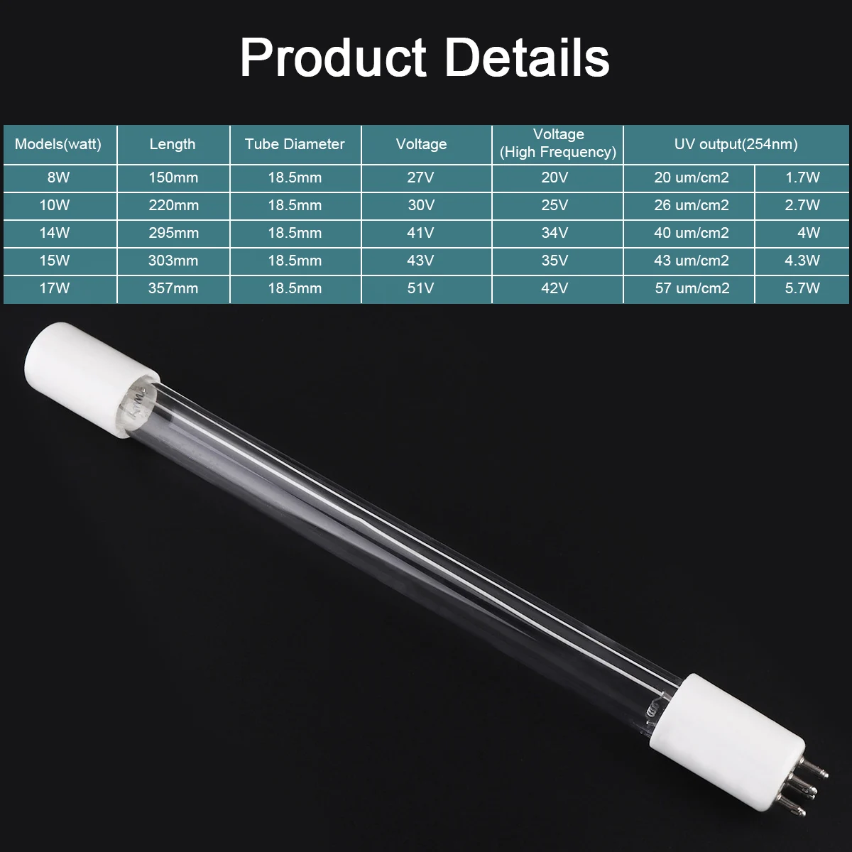 G10q GPH303T5L 6/8/10/14/15/17W UV Tiệt Trùng Đèn Ánh Sáng Lọc Tia Cực Tím với Ống Thẳng Loại Và Đơn Kết Thúc 4 Kim