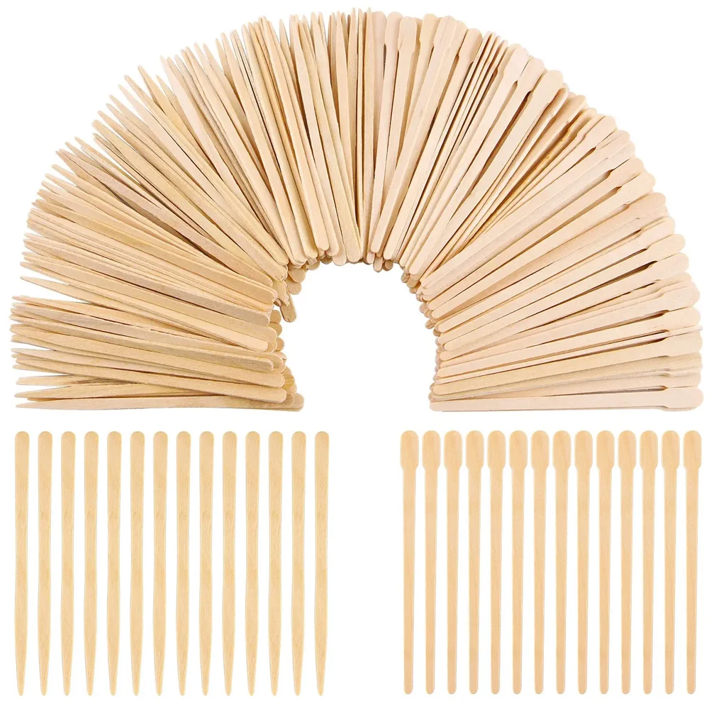 100 Uds palos de cera aplicador de depilación desechable de madera espátula de depilación facial corporal depresor de lengua suave herramienta de belleza para mujer
