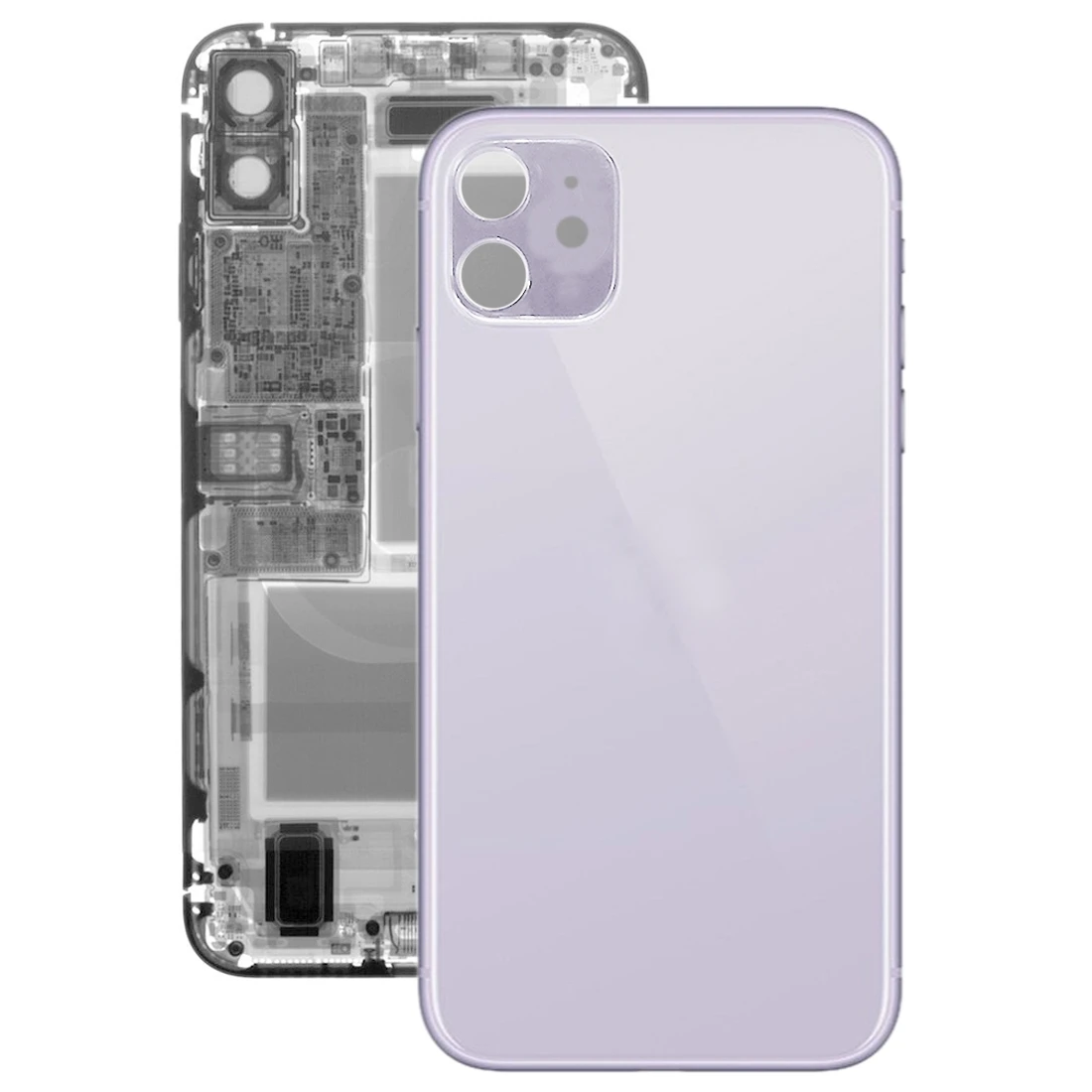 IPhone 11用ガラスバッテリーバックカバー、携帯電話交換部品