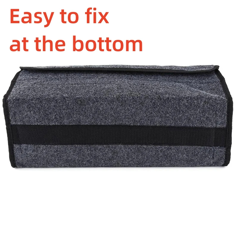 Car Trunk Organizer Soft Felt Storage Box Accessories Large Anti Slip Compartment Boot Storage Organizer Tool Car Storage Bag