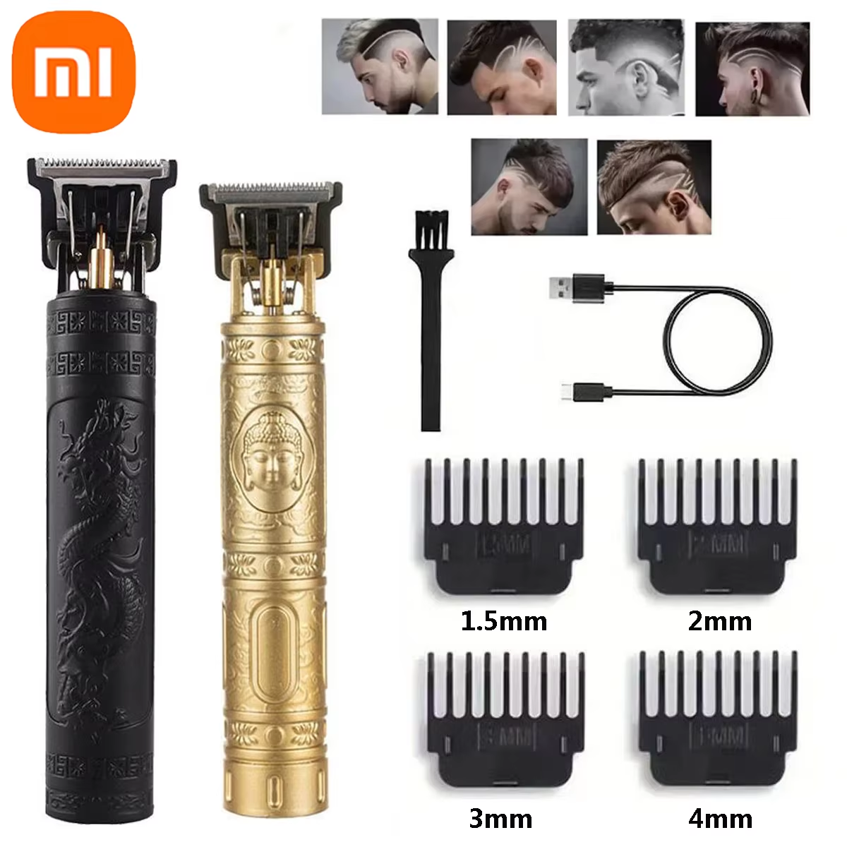 Xiaomi Vintage T9 машина для стрижки волос мужская электробритва перезаряжаемый триммер для волос машинка для стрижки бороды парикмахерская стрижка 2024