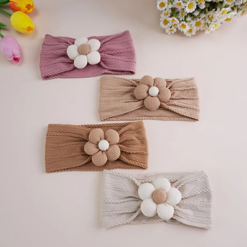 Bonito bebê headbands flor floral elástico macio recém-nascido headbands para bebê menina crianças turbante infantil crianças acessórios para o cabelo