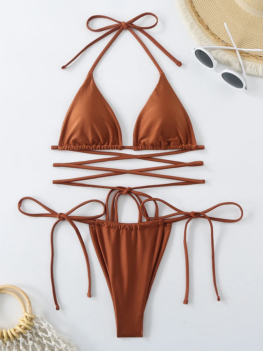 Sexy Micro Bikini 2025 maillot de bain croisé pansement femme maillot de bain femme string Bikinis ensemble 2 pièces femmes maillot de bain maillots de bain