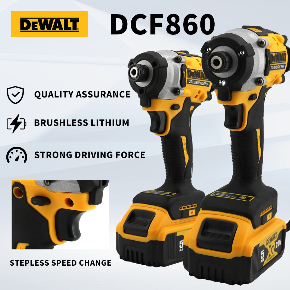 Dewalt dcf860 furadeira compacta sem fio/driver 20v sem escova chave de fenda elétrica recarregável ferramentas elétricas dcf850 atualizado