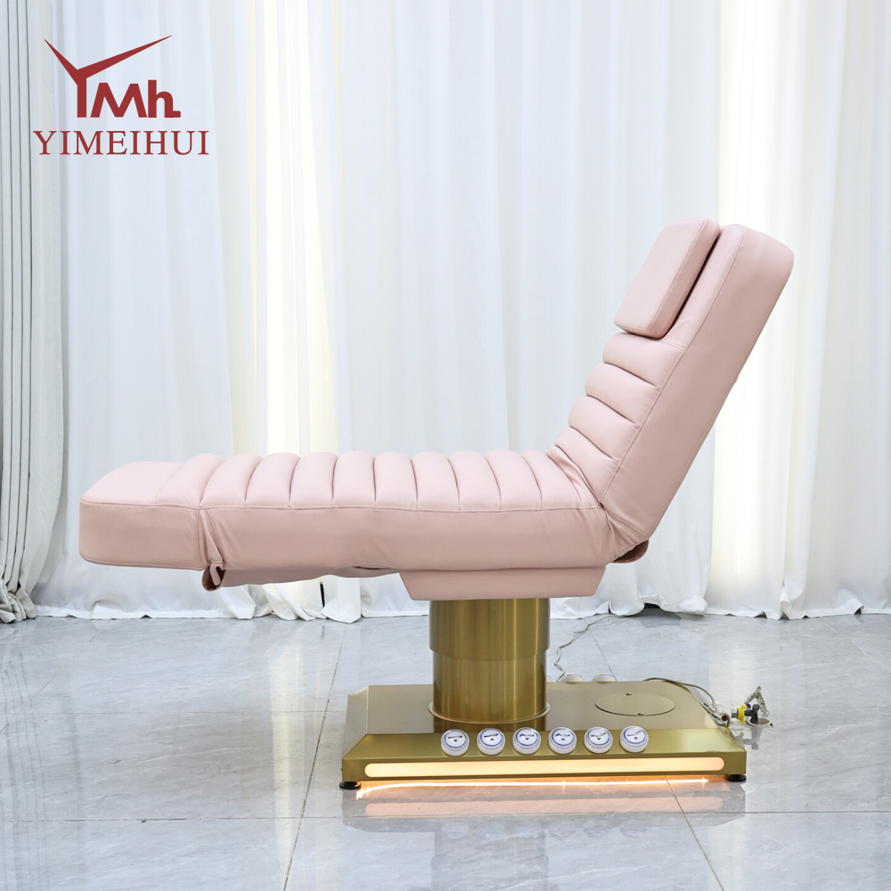 Roze esthetische stoel Cosmetisch spa-bed Elektrische gezichtsstoel Synthetisch leer Schoonheidssalon Lash Massage Bed