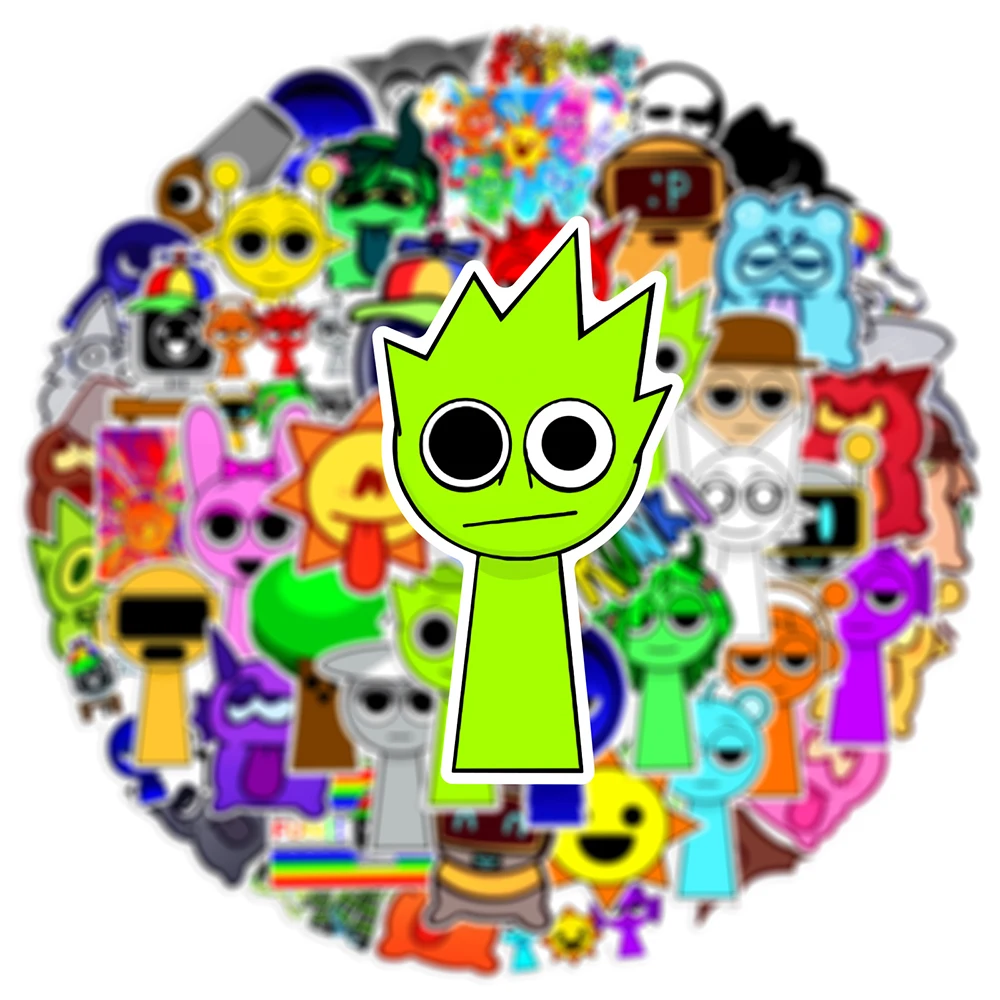 10/30/50PCS Sprunki 스티커 재미 있은 음악 게임 스티커 장난감 데칼 DIY 전화 수하물 노트북 스케이트 보드 기타 자전거 자동차