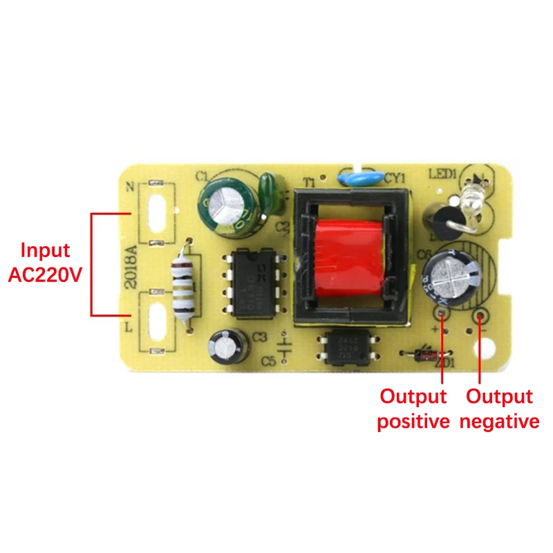 1pc 5v 2a adaptador ac 220v para dc 5v módulo de fonte de alimentação de comutação step-down placa de fonte de alimentação