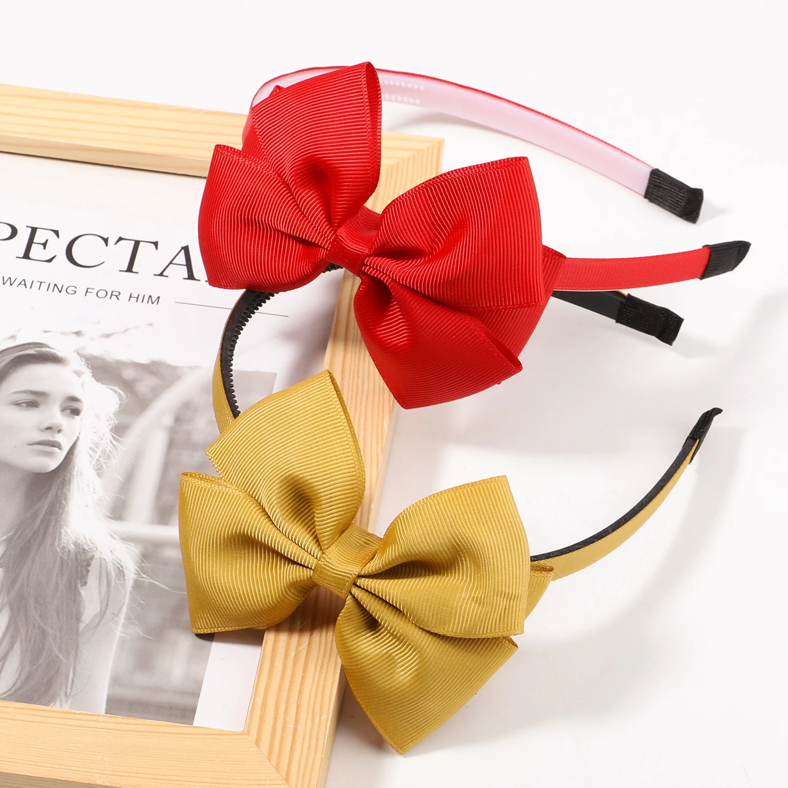 20 สีน่ารัก Bowknot เด็กผู้หญิงผมวงริบบิ้น Handmade ผม Bows Tiaras Hairbands Headbands Headwear อุปกรณ์เสริมผม
