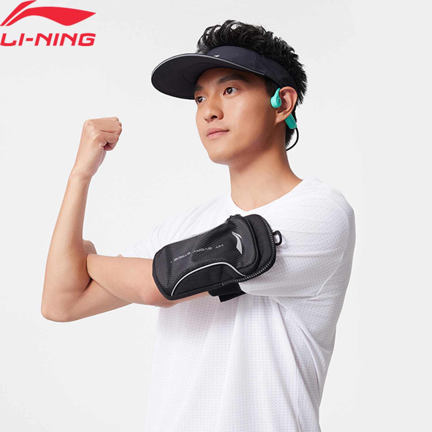 Li-Ning унисекс беговая сумка из полиэстера 100*15*190 мм удобная стильная подкладка для мужчин и женщин светоотражающие сумки на руку ABDV087