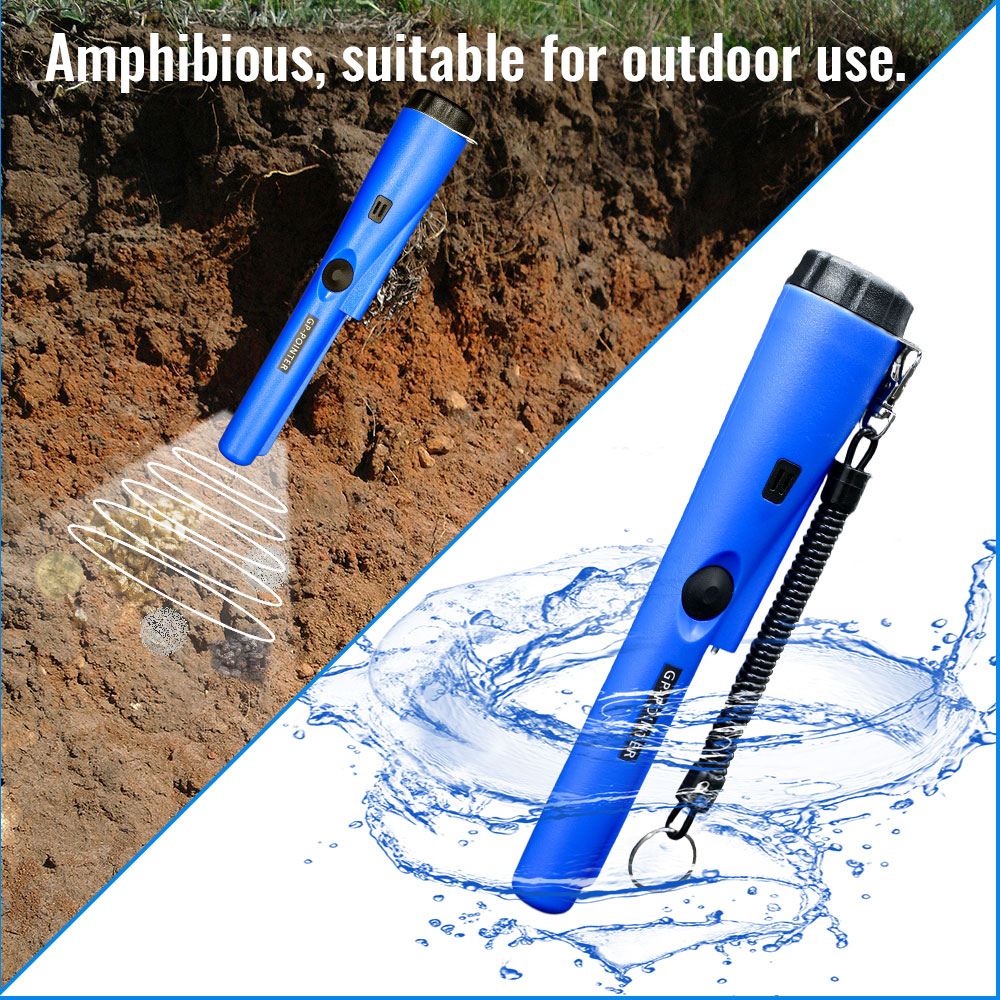 Detector de metais portátil Pro GP-Pointer com pulseira IP66 à prova d'água e LED para caça ao tesouro e exploração ao ar livre