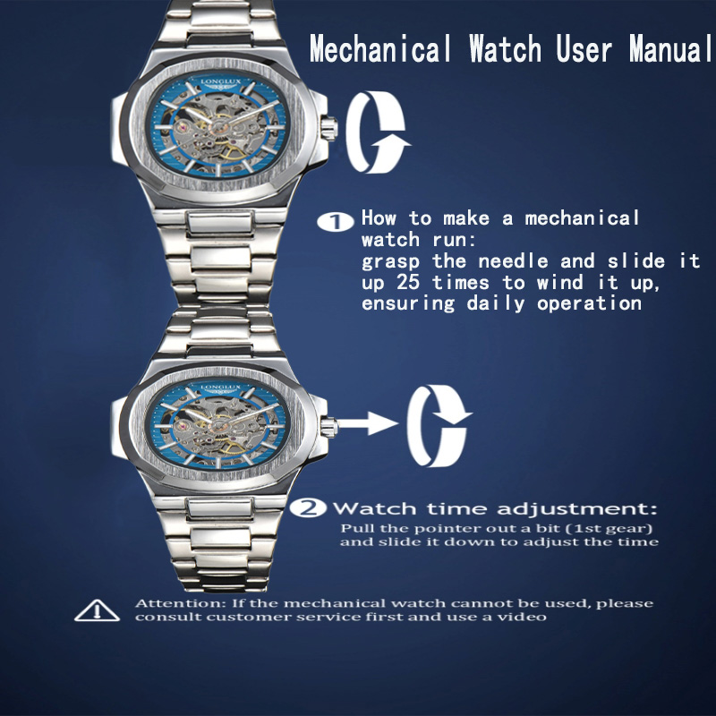 Reloj LONGLUX automático para hombre, relojes de pulsera mecánicos de lujo al por mayor, esqueleto de acero inoxidable, reloj impermeable para hombre, regalo para hombre