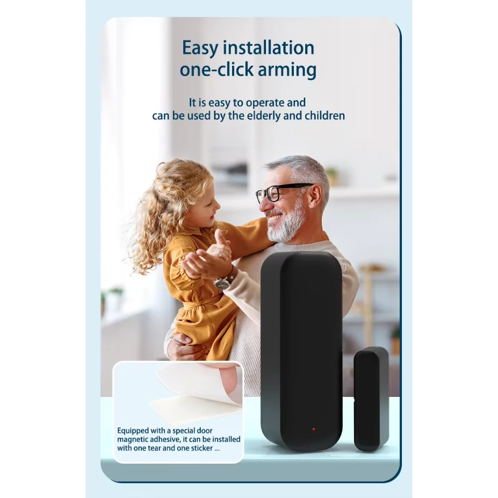 Tuya Zigbee 3,0 Sensor de puerta Sensor de ventana Sensor de contacto para hogar inteligente aplicación remota Control Compatible con Alexa