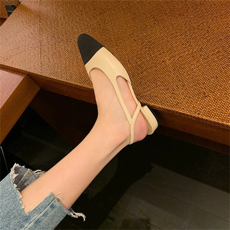 Zapatos planos que combinan con todo, sandalias de mujer, zapatos de ocio suaves antideslizantes, colores combinados, cómodos zapatos de tacón bajo para mujer, zapatos de diseñador con parte inferior gruesa