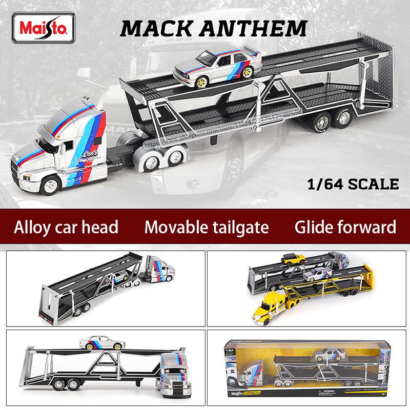 Maisto 1:64 NEUES MACK Anthem/International Transport Casting Manufacturing Trailer Model Simulation Model Alloy Car Collection