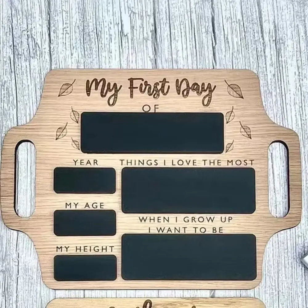 Wooden First Day Of School Sign With Handle Reusable Wooden Message Board Personalized My First Day Blackboard Back To School