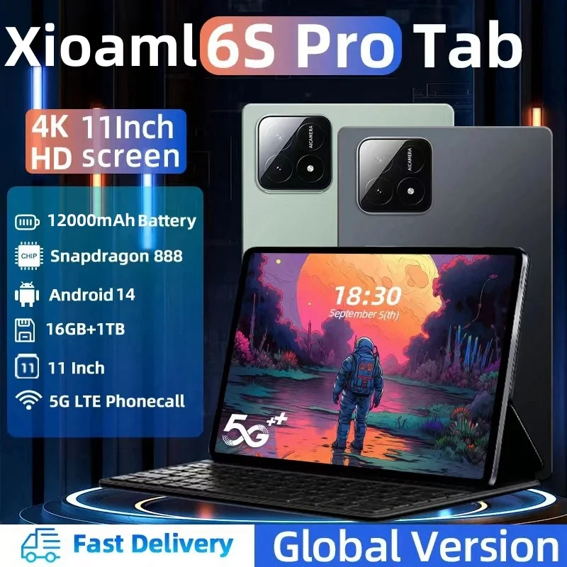 2024 nuevo Original MI Pad 6S Pro tableta 11 pulgadas HD 4K Android 14 16GB + 1T 12000mAh 5G Dual SIM Bluetooth WiFi GPS WPS Tablet PC