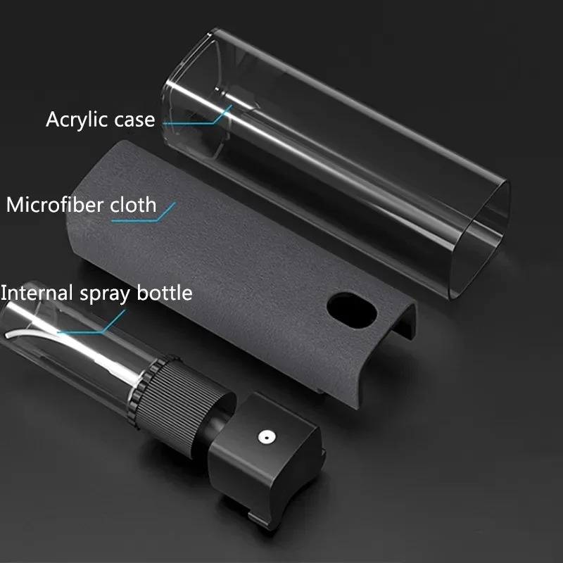 Nuevo Limpiador de pantalla de teléfono móvil, botella con pulverizador, microfibra, eliminación de polvo de ordenador, limpieza de gafas, toallitas sin líquido de limpieza