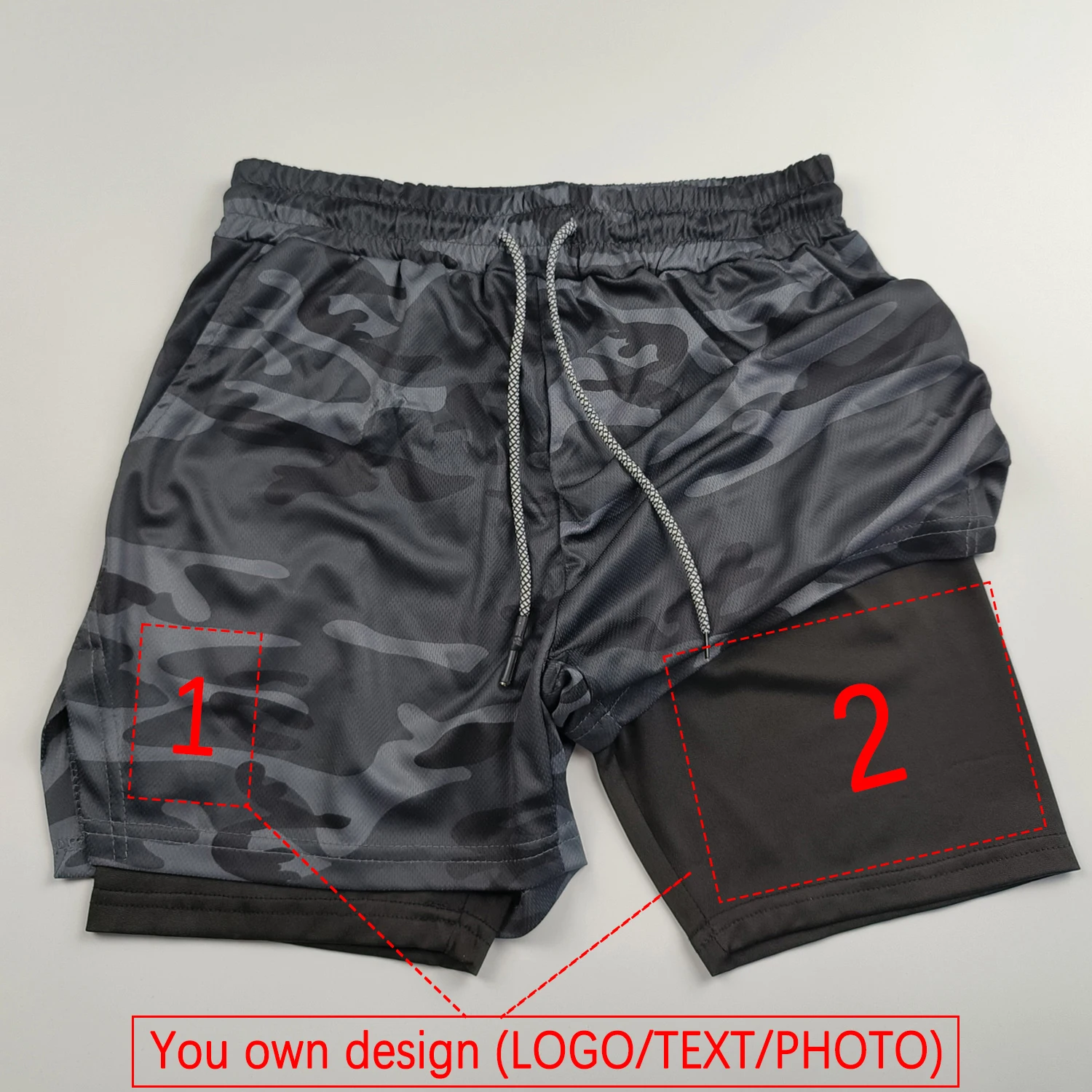 Customized Men's and Women's Sports Shorts Quick drying Double layered 2-in-1 Shorts Team Customized Exclusive Customization