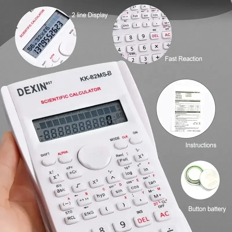 1 Stück Engineering Science Calculator 2-reihiger Funktionsrechner