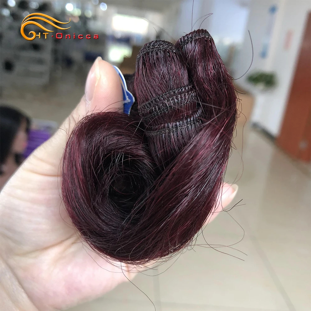 Bouncy encaracolado 100% pacotes de cabelo humano 1b 27 30 99j borgonha colorido pacotes extensões de cabelo indiano remy cabelo 4 pacotes