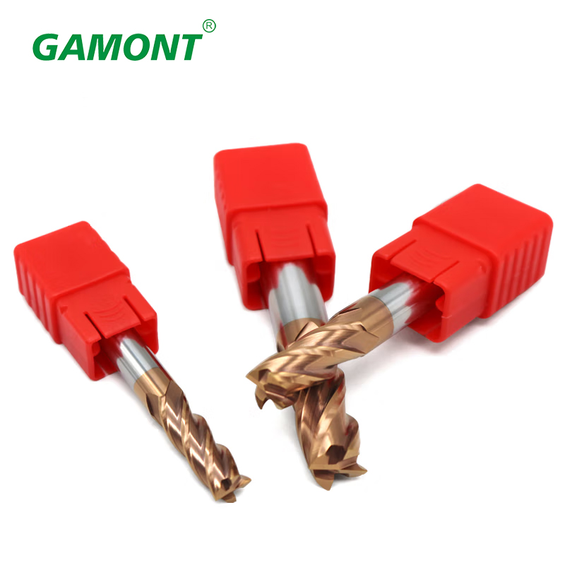 GAMONT 4-Flute Flat End Mill Tungsten Steel Carbide Alloy Coating  4-Shank 10PCS Milling Cutter For CNC Machining Endmills HRC55