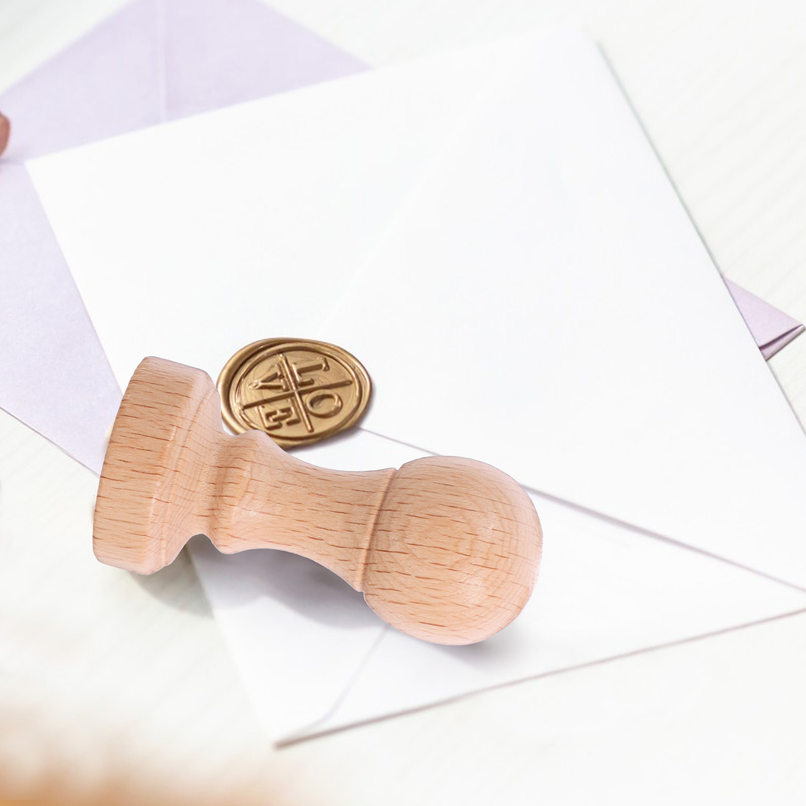 2-teiliges Holzsiegel-Stempel für Scrapbooking, Handbuch, neuartiges DIY-Bastelwerkzeug, glattes Schnitzen, Versorgungskonto