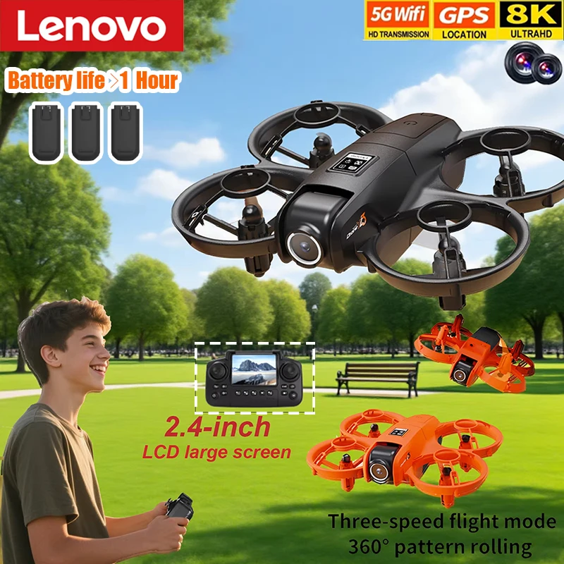 Lenovo GPS Drone Multiple Batteries 8K HD Camera With Screen Remote Control Avoidance Aerial Quadcopter Ultra-long Battery Life