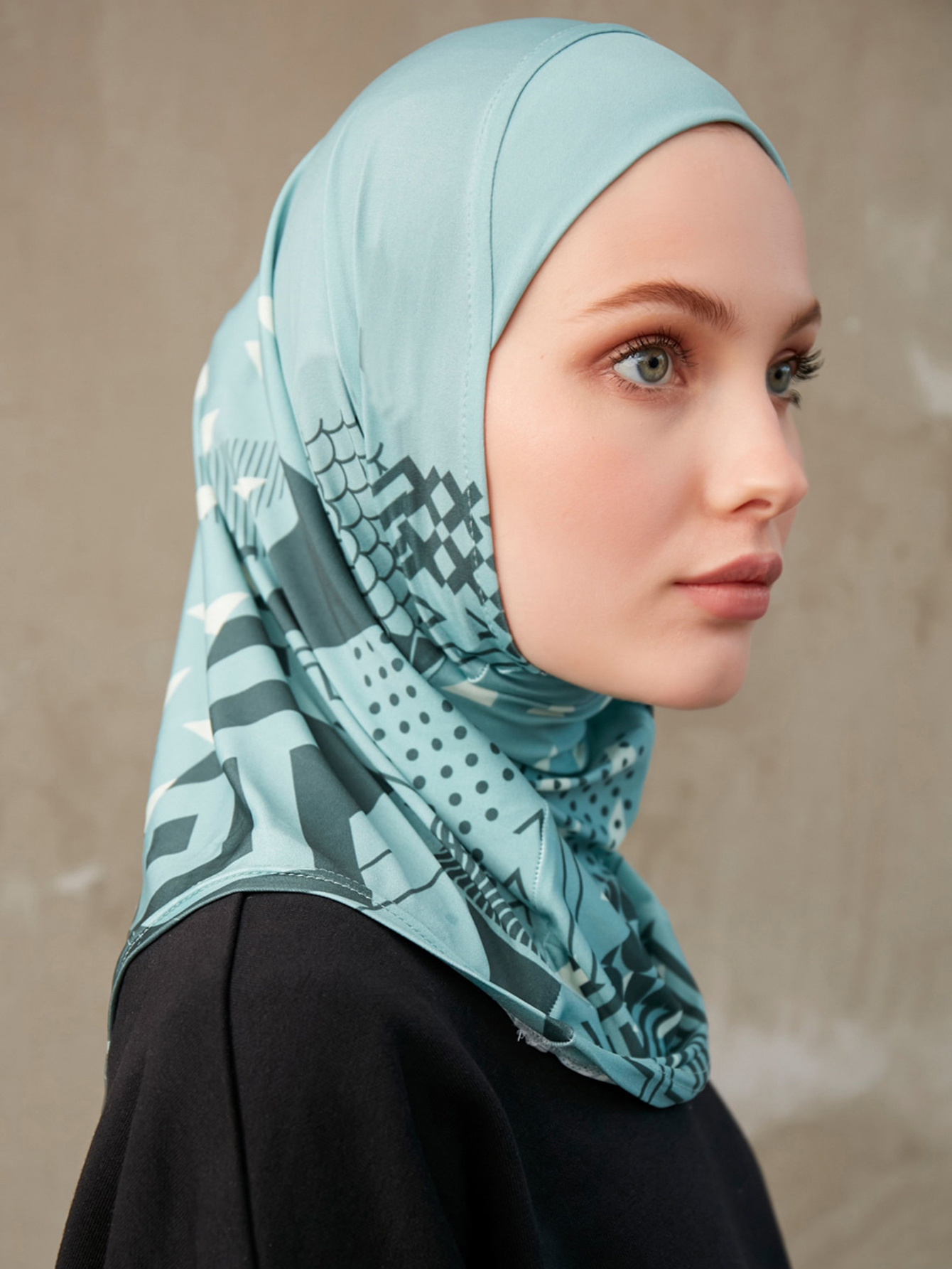 Sportliche innere Frauen Hijabs muslimischen atmungsaktiven islamischen Instant Turban für Damen geometrischen Druck muster Kopf wickel Stirnband