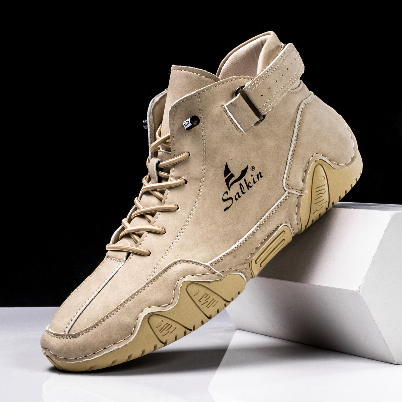 Nowe Ręcznie Robione Męskie Buty Designerskie Sneakersy Męskie Outdoorowe Casualowe Skórzane Sneakersy Męskie Botki Trekkingowe Jesienne Oddychające Gorąca Wyprzedaż