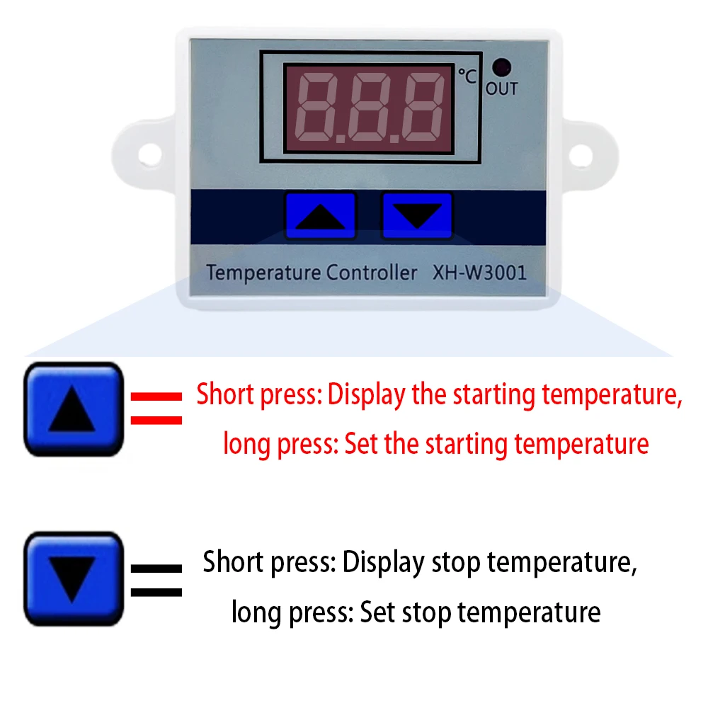 W3001 Digital Control Temperature Microcomputer Thermostat Switch Thermometer New Thermoregulator 12/24/220V
