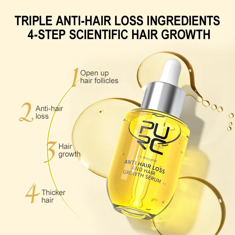 PURC-suero antipérdida de cabello, suero para el crecimiento del cabello, reparación de cultivo de jengibre, aceite para el cuidado del cabello, suero para el cuero cabelludo, crecimiento rápido y grueso para hombres y mujeres