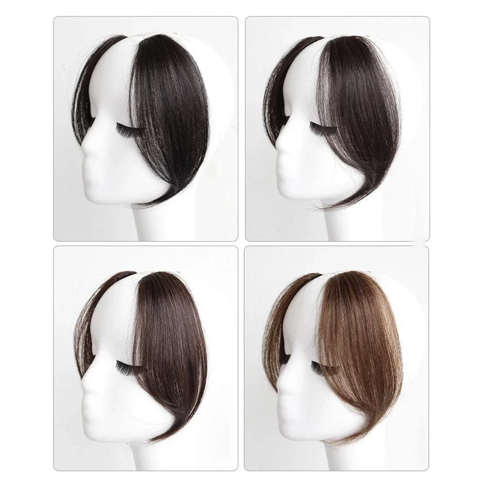 2024 peruca da moda 2 pçs sem costura natural invisível ar lado franja mostrar rosto pequeno extensão do cabelo peruca peça