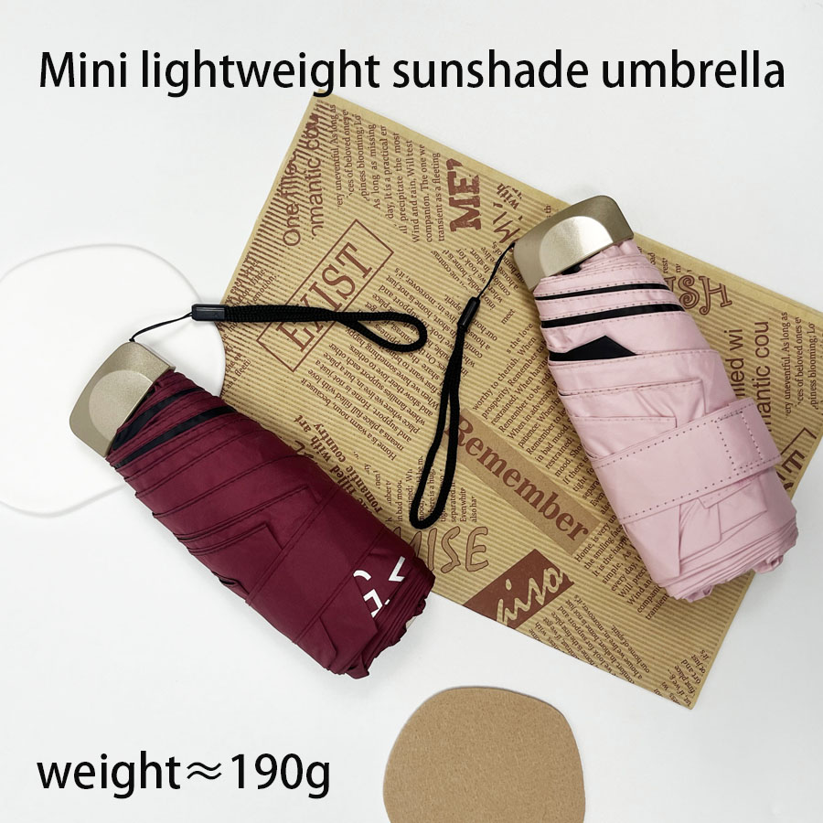 Mini parasol d'extérieur, Protection UV, ultraléger, pliable, cinq plis